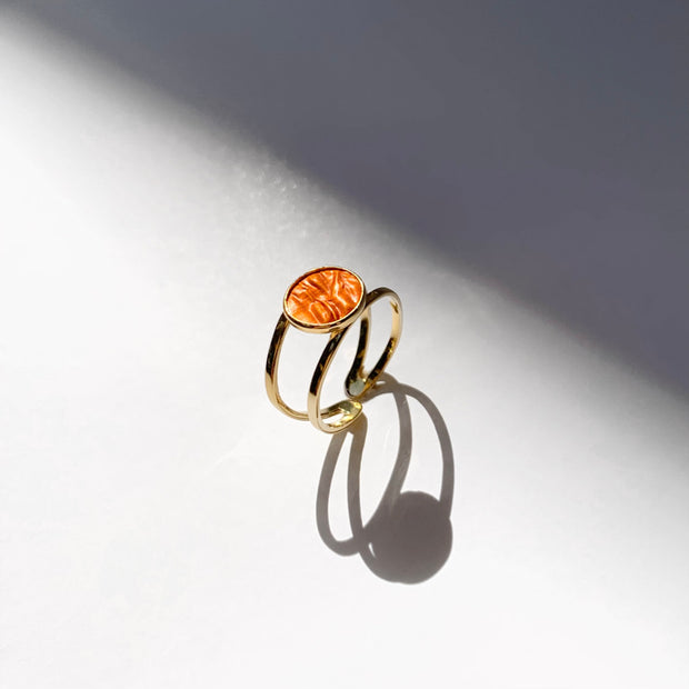 Floating Bezel Ring in Gold