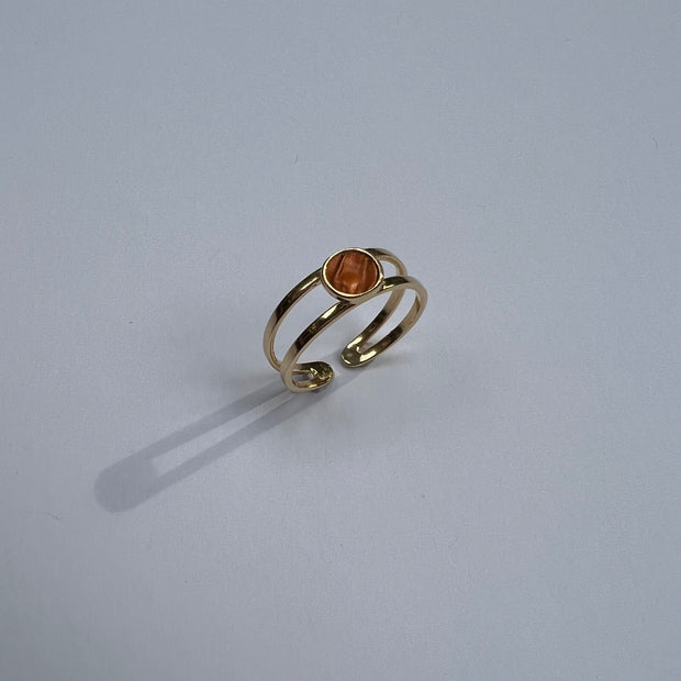 Floating Bezel Ring in Gold