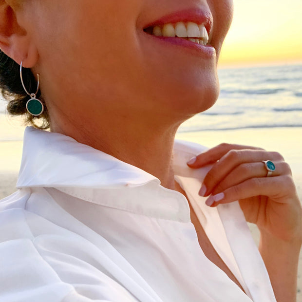 Hoop Loop Earrings in Silver