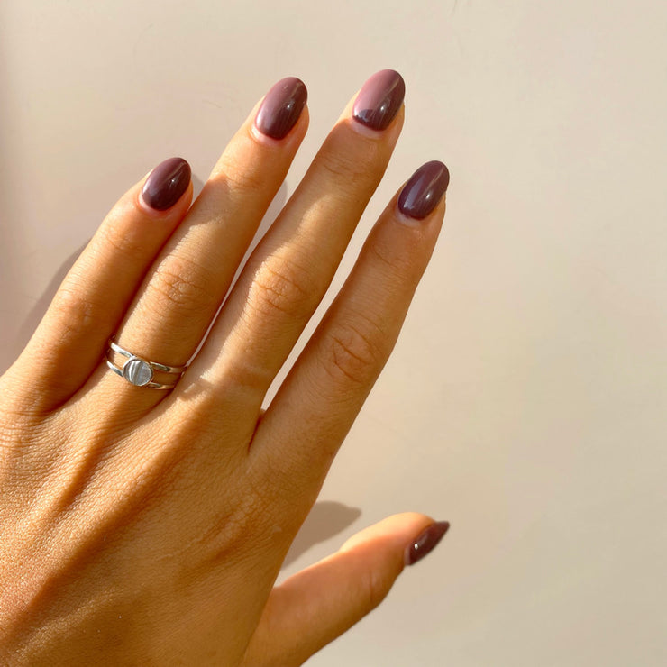 Floating Bezel Ring In Silver