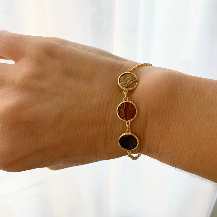 Tricolor Ombre Bracelate in Gold