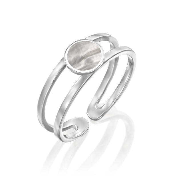 Floating Bezel Ring In Silver