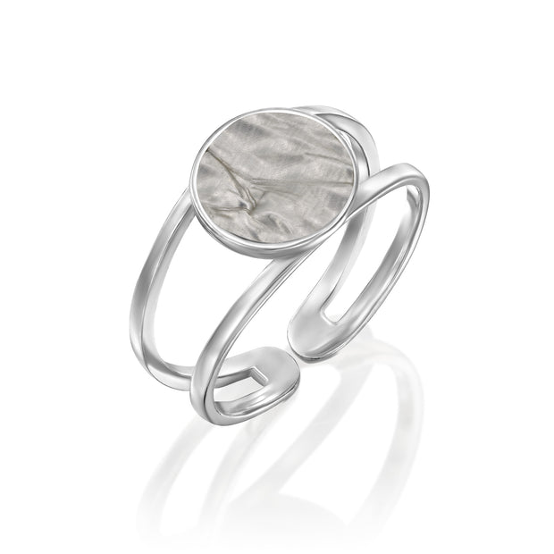 Floating Bezel Ring In Silver