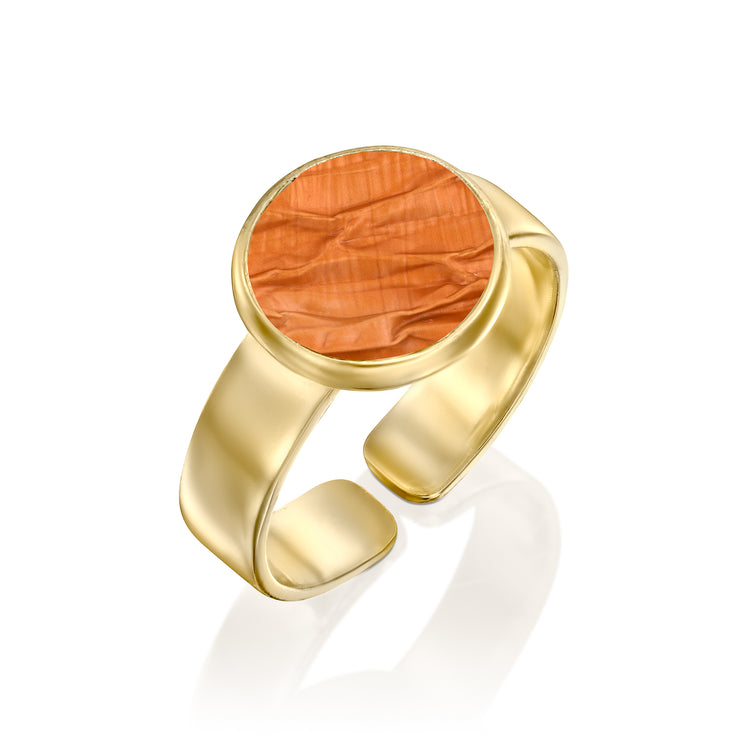 Hug Me Flat Ring in gold