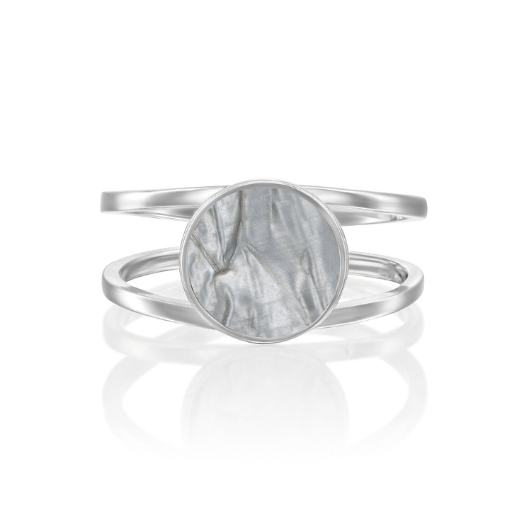 Floating Bezel Ring In Silver