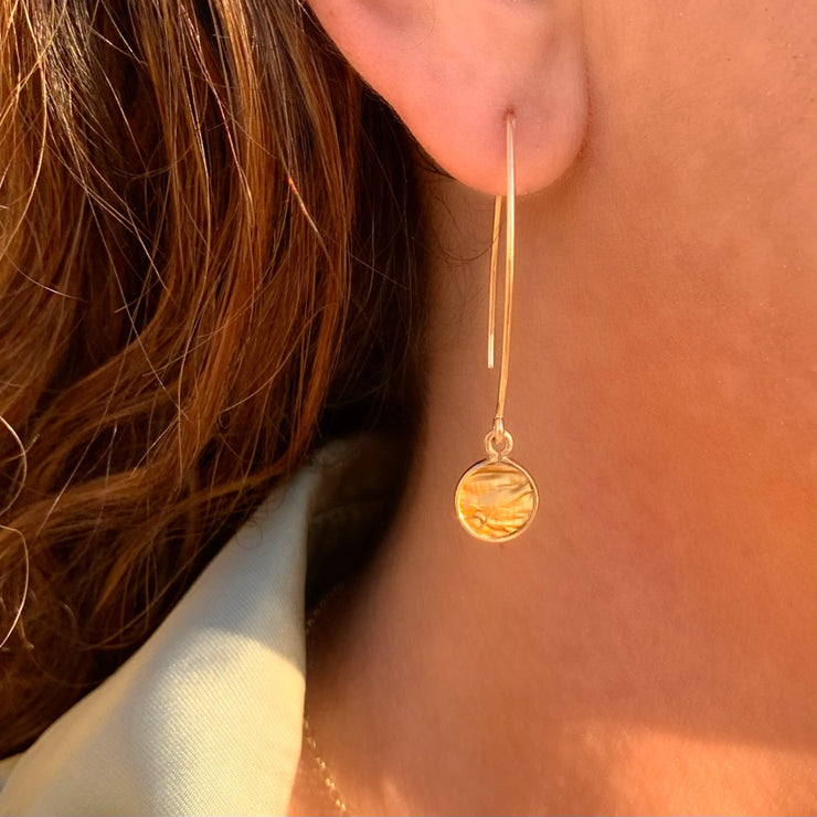 Tiger Eye Earrings in Gold