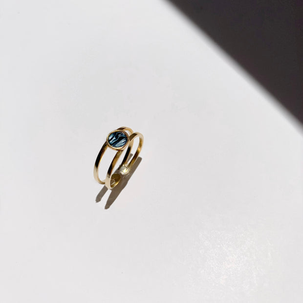 Floating Bezel Ring in Gold