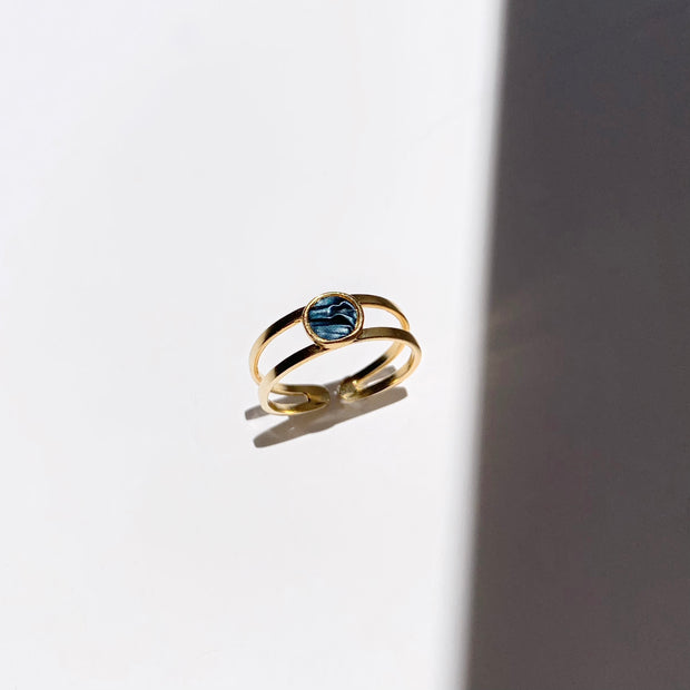 Floating Bezel Ring in Gold