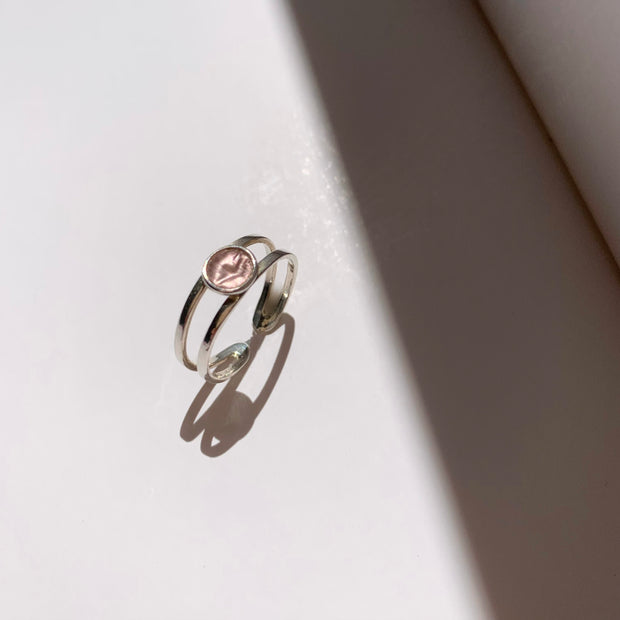 Floating Bezel Ring In Silver