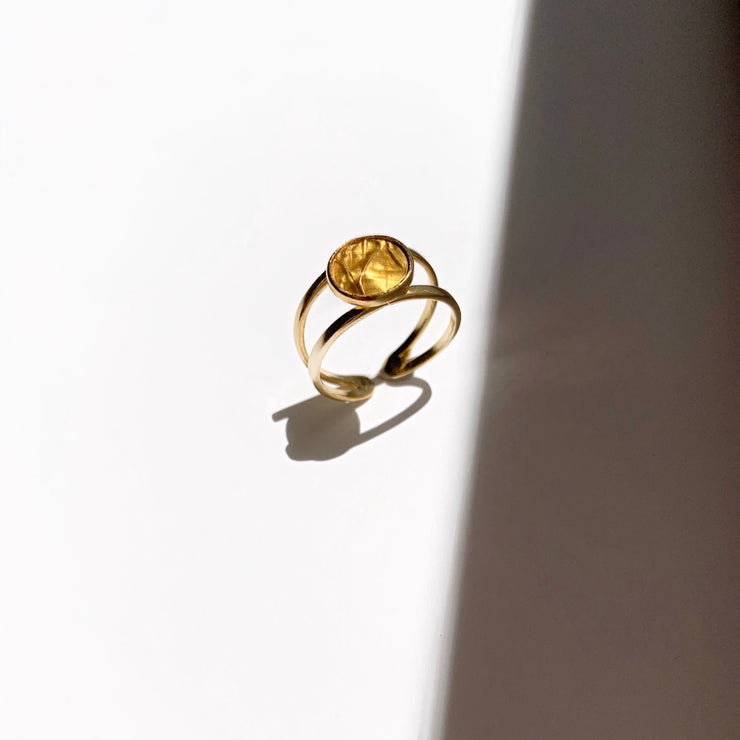 Floating Bezel Ring in Gold