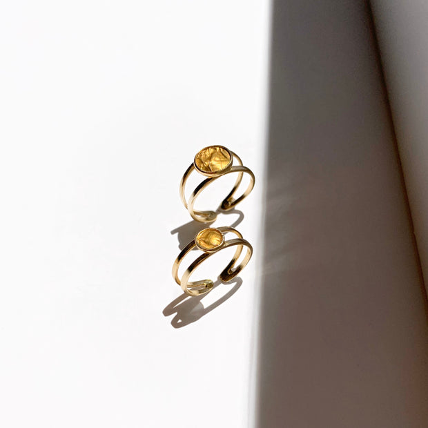 Floating Bezel Ring in Gold