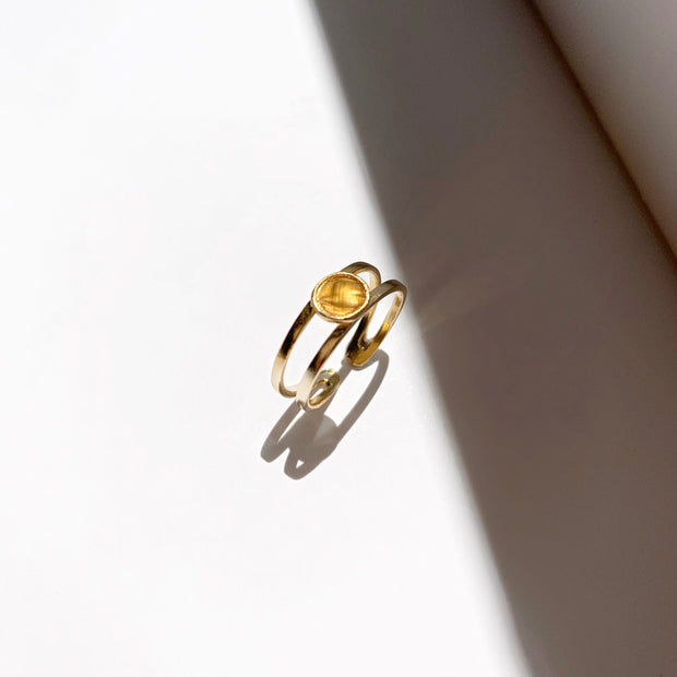 Floating Bezel Ring in Gold