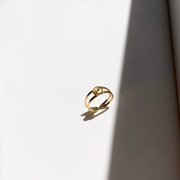 Floating Bezel Ring in Gold