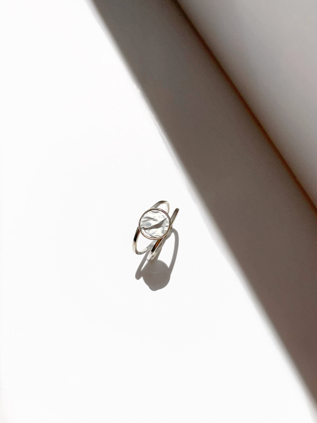 Floating Bezel Ring In Silver